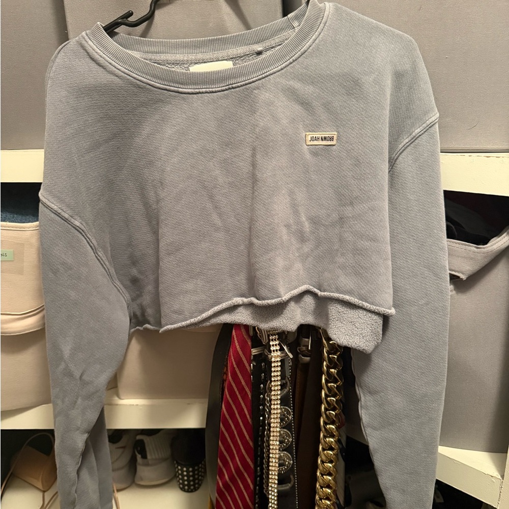 Blue Cropped Sweatshirt